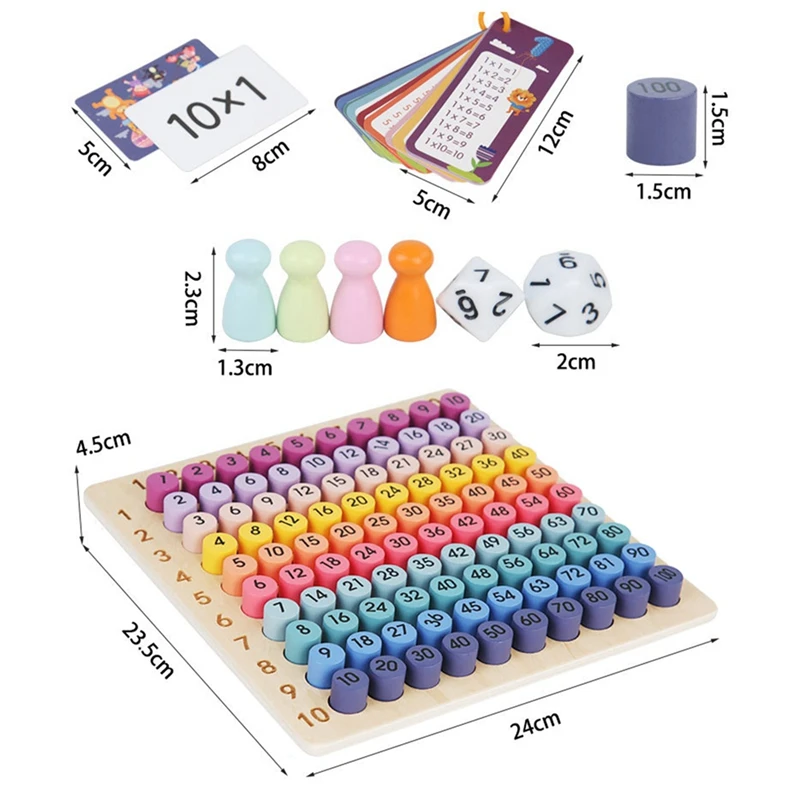 Wooden Math Toy 99 Multiplication Table Math Arithmetic Teaching Aids For Kids Gifts