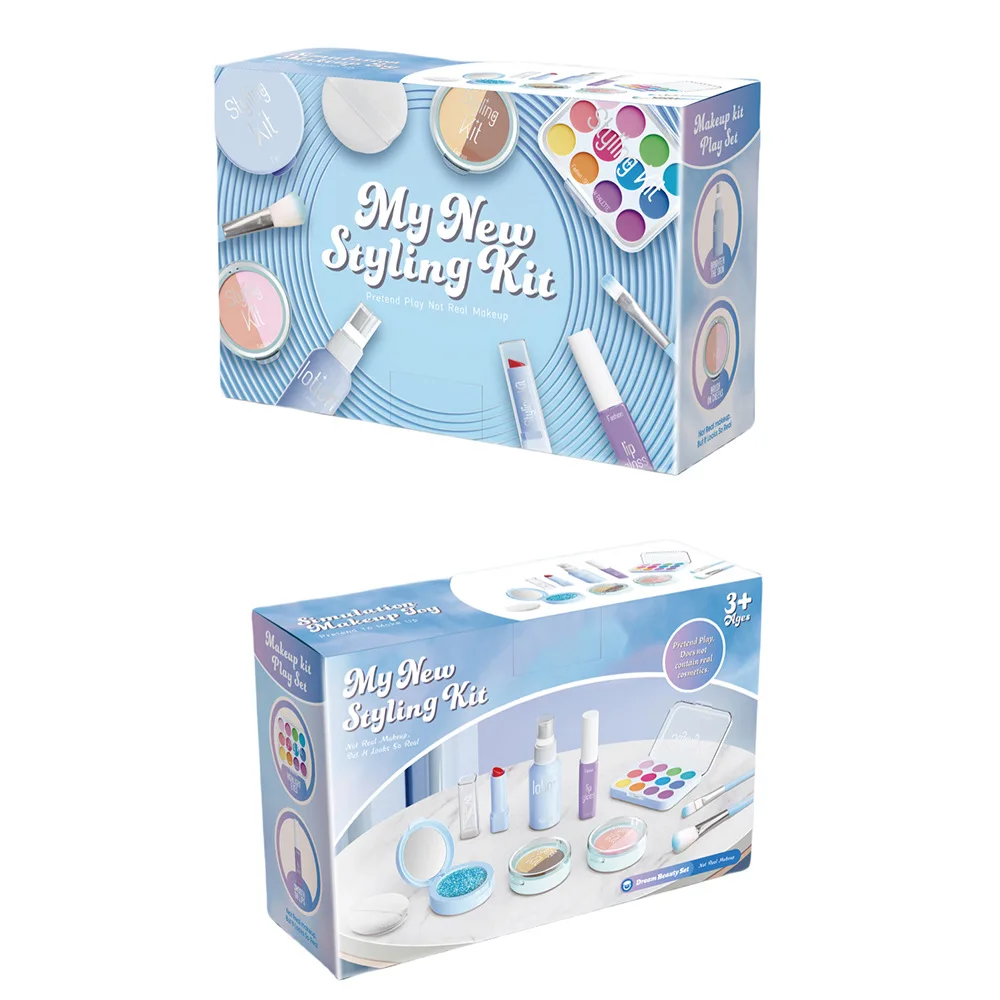Set di Cosmetici Simulati per Bambine, Giocattoli per Casa delle Bambole, Rossetto e Smalto Simulati, Gioco Educativo di Trucco Finto