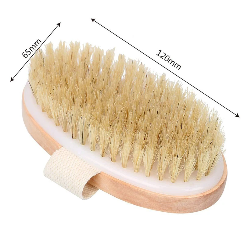 2 In 1 Dry Skin Body Brush Natural Bristle Dead Skin Remover Massage Tools