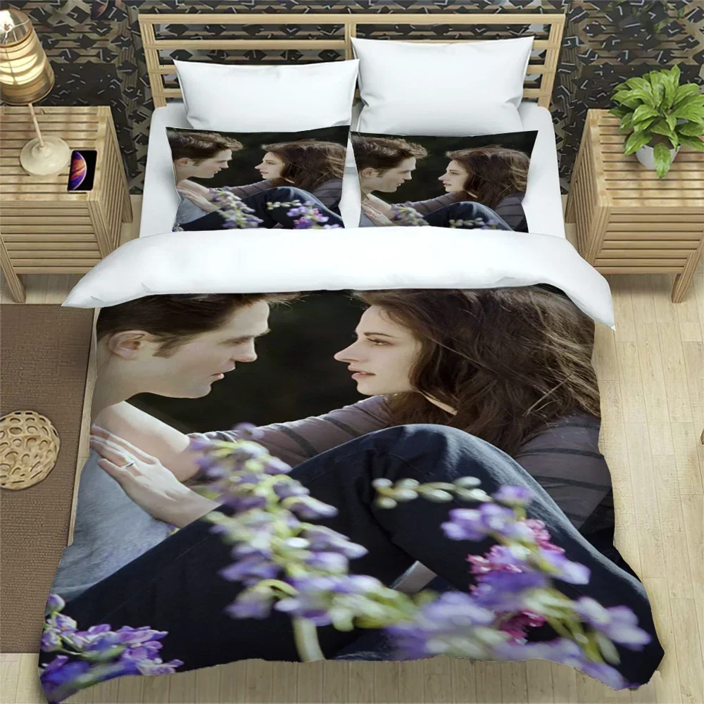Twilight Print Three Piece Bedding Set Fashion Article Children or Adults for Beds Quilt Covers Pillowcases Bedding Set Gift