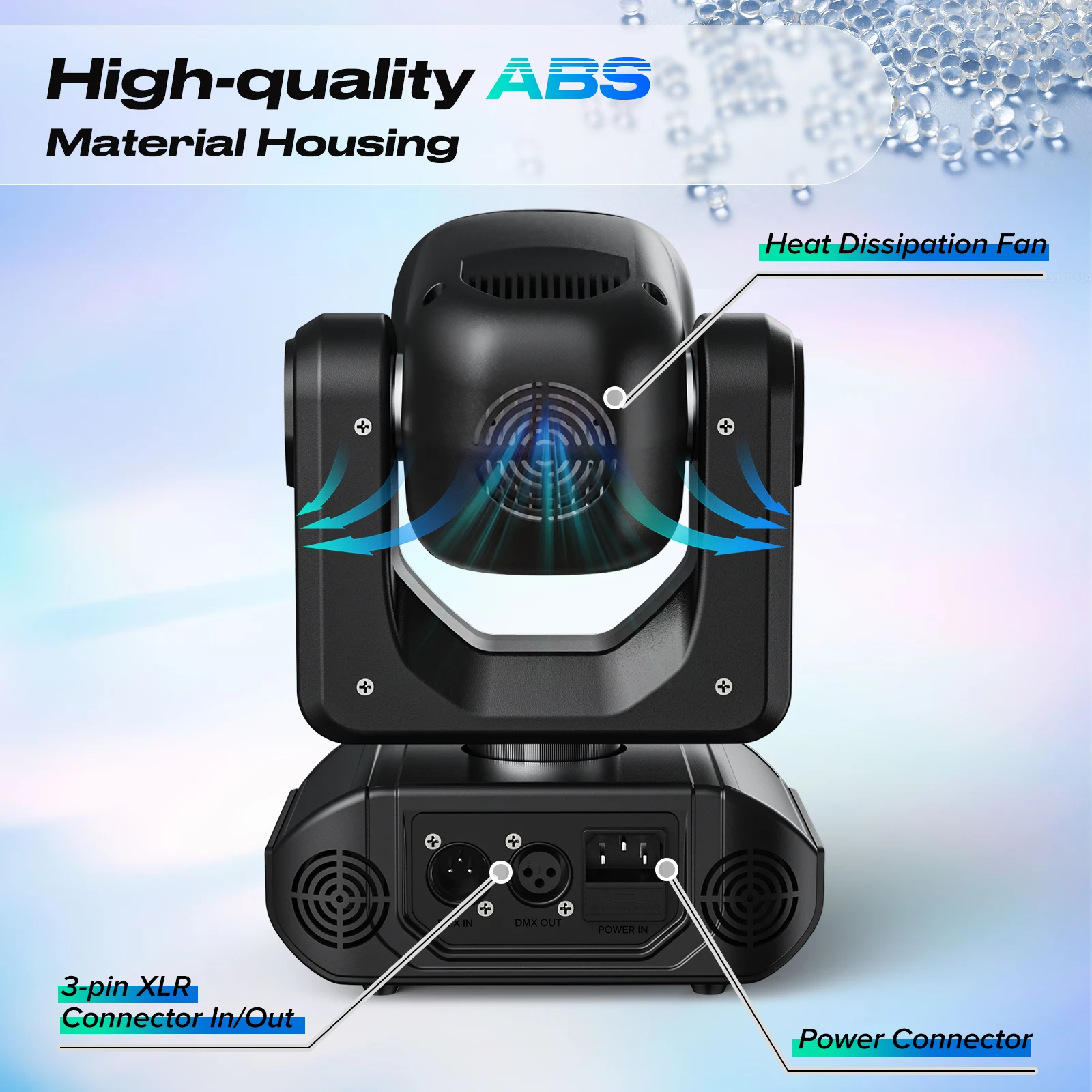 U'King 60W LED Moving Head Licht DMX512 Fernbedienung RGBW 4IN1 LED Strahl Spot Bühne Lichteffekt für DJ Disco Party Show – Detail 6