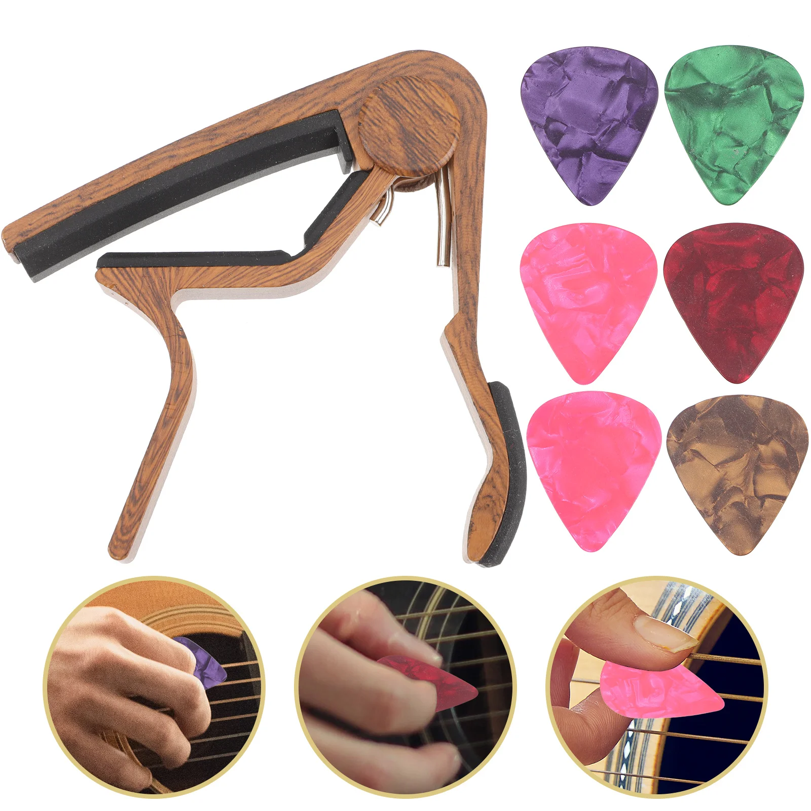 

Capo Pick Guitar Capofret Electric Accessories Musical for Pitch Clamping Ukulele Picks Adjustable