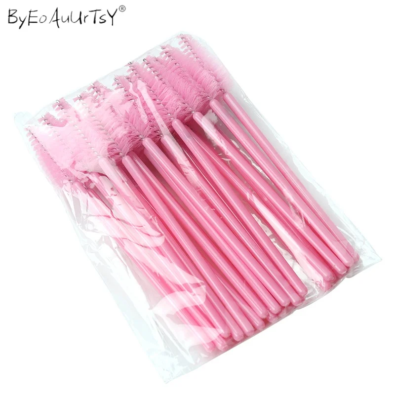 25 個まつげメイクブラシ眉毛コームまつげエクステンションマイクロブラシマスカラワンドアプリケーターつけまつげマイクロブラシツール