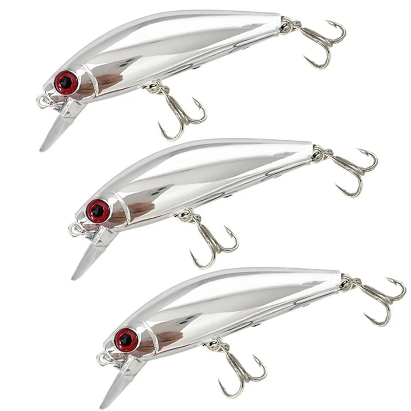 1pcs 5.5cm/6.5g Mini Laser Hard Minnow Sinking Bait Wobbler Crank Fishing Lures Hook Bass Fresh Saltwater Tackle