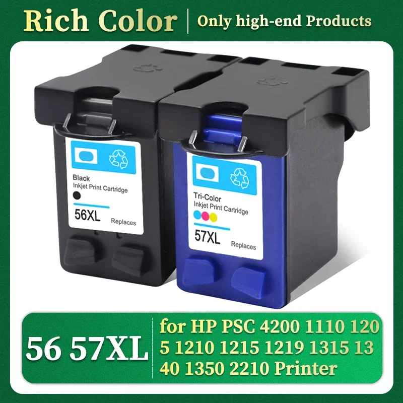 56 57XL Compatible Refillable Ink Cartridge for HP 56 57 XL PSC 4200 1110 1205 1210 1215 1219 1315 1340 1350 2210 Printer