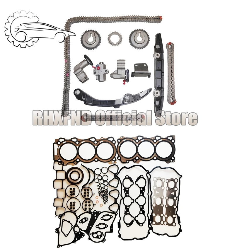 Kit de junta VQ35 VQ35HR com o kit da cadeia do tensor de temporização para 350Z Infiniti M35 Q40 Q50 QX50 QX70 3.5L HJ-49175