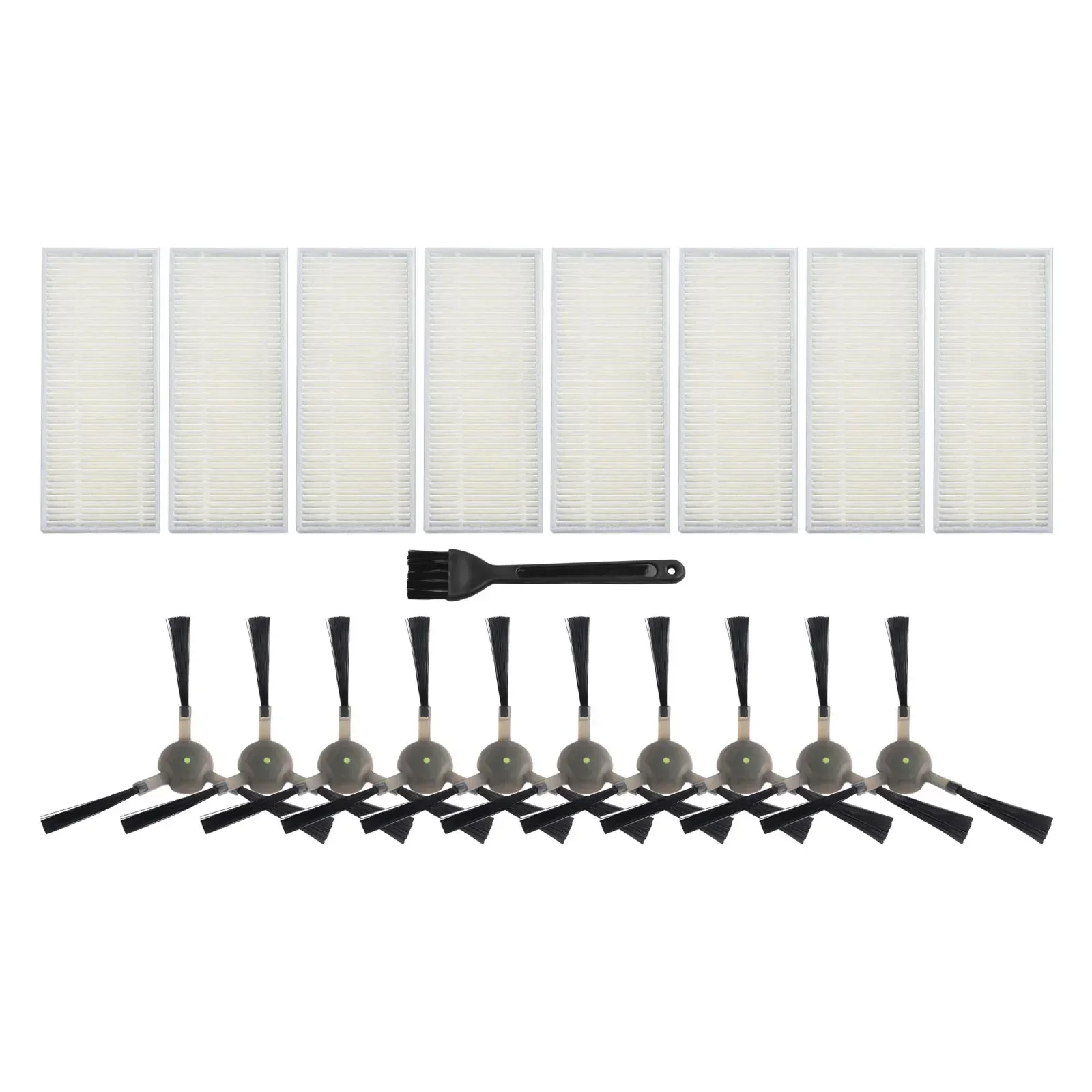 8pcs ตัวกรองสูญญากาศ 10pcs Edge-sweeping แปรง 1pcs แปรงทําความสะอาดสําหรับ OKPLife K2 K3 K4 K5 M210 M210S M210B M213 สูญญากาศ