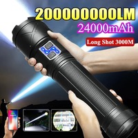 Ultra Bright LED Flashlight With Zoom And Digital Display Rechargeable Type-C Convenient Handlamp For Camping / Hiking Tactica