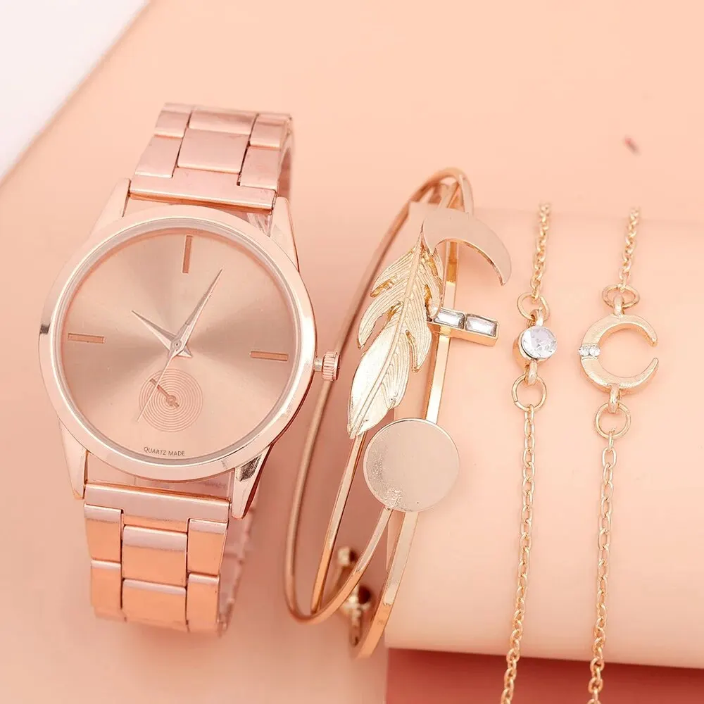 Women Watch Set Luxury Silver Dress Quartz Watch Bracelet Ladies Sports Wrist Watch Clock Gift Woman Relogio Feminino 2023