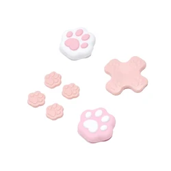 Cute Cat Paw Silicone Thumb Grip Caps Compatible with Nintendo Switch OLED/Switch Joystick and D-Pad Buttons Protective Cover