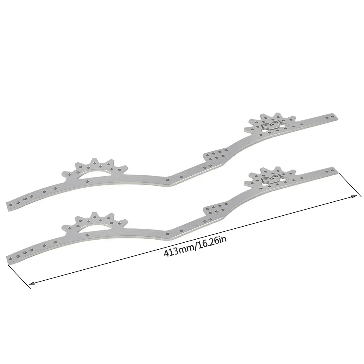 Aluminum LCG Chassis Kit Frame Rails Delrin Skid Plate CMS Servo Mount for 1/10 RC Rigs Crawler Capra SCX10 II Axle Comp Builds