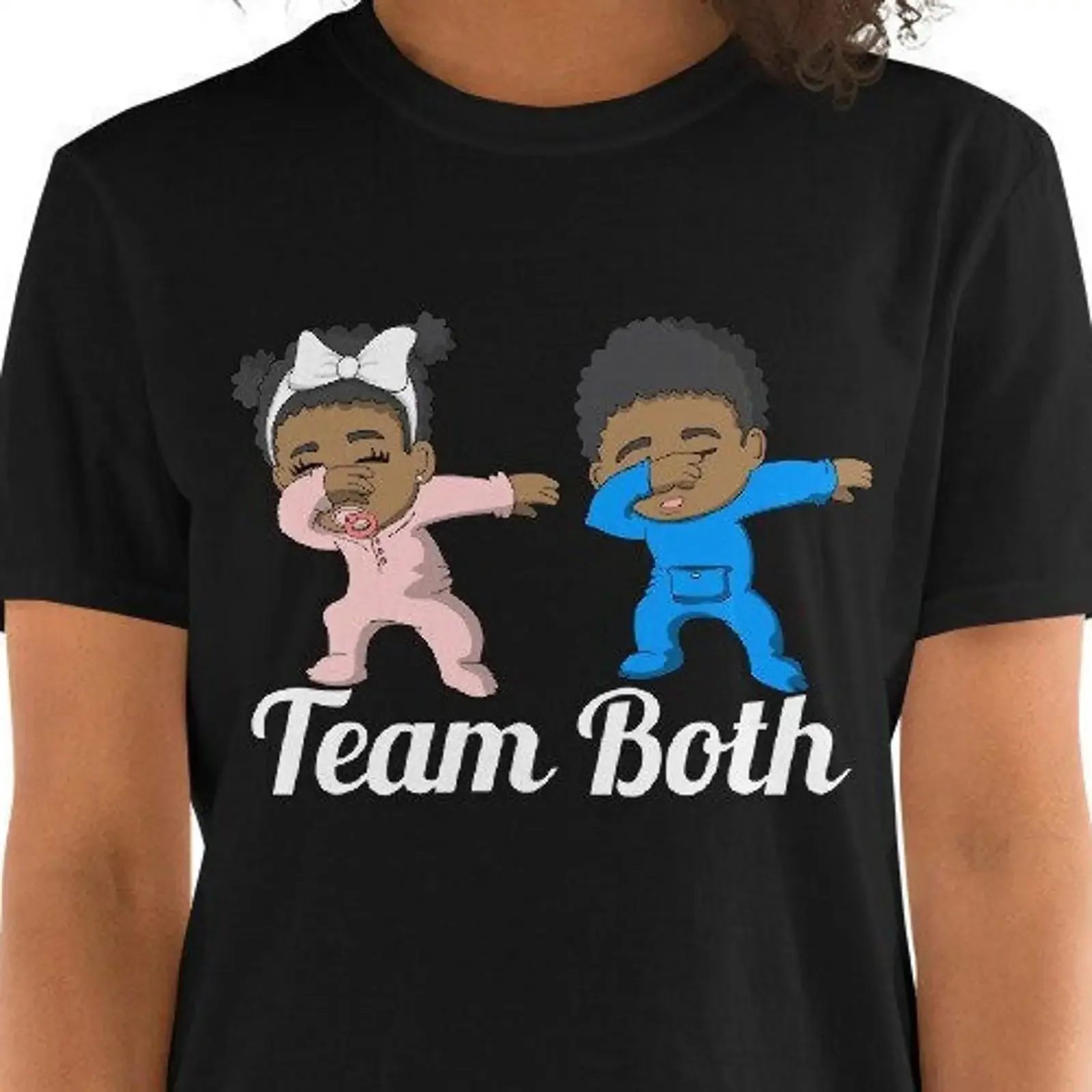 Team Both Gender Reveal T Shirt Black Baby Shower vintage Washed Comfortable Top For Everyday Wear Slightly Casual Stretched