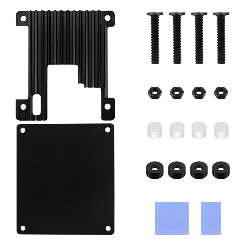 for Orange Pi Zero/2 Fan ABS Case with Thermal Adhesive Pad Screw Heatsink Simple Removable Top Cover for Pi Zero