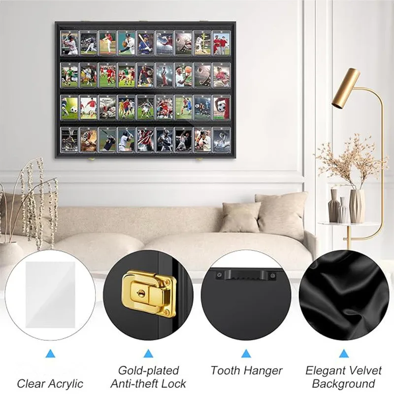 Layered Sports Card Display Photo Frame Baseball Card Display Box Trading Card Collection Wall Display Stand Basketball