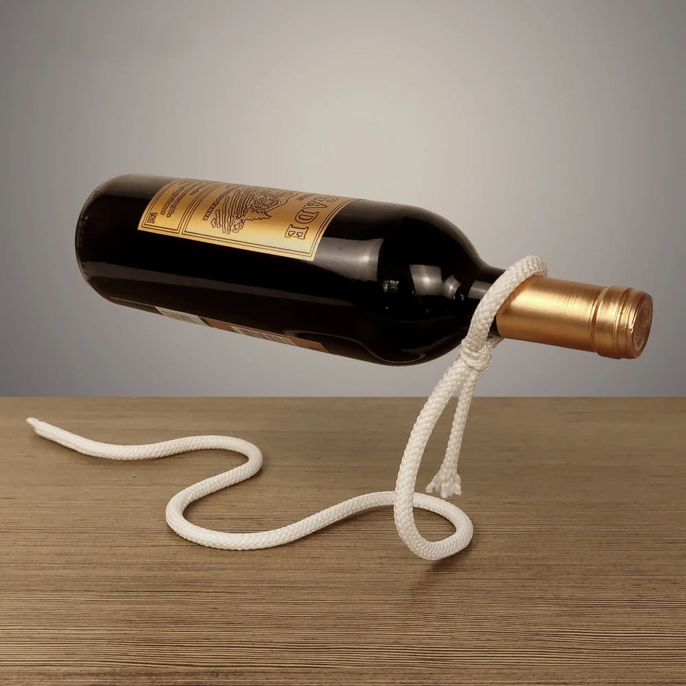 Creative Suspended Rope Wine Rack Serpentine Snake Bracket Wine Bottle Holder Bar Cabinet Display Stand Shelf Gifts Home Decor