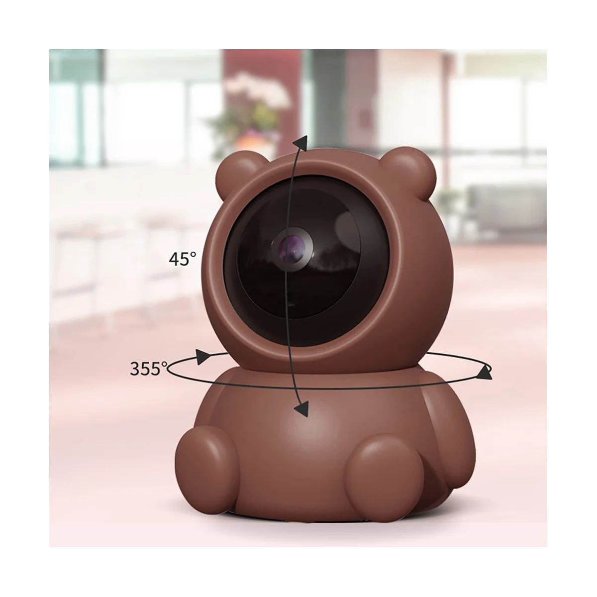 Caméra de surveillance intérieure PTZ IP WiFi HD 2MP/1080p, dispositif de sécurité domestique sans fil, avec vision nocturne infrarouge et prise UE