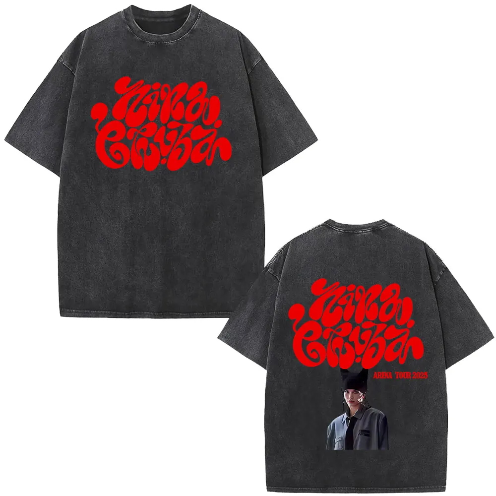 

Washed Vintage Rapper Nina Chuba Face Graphic T-shirt Arena Tour 2025 T Shirts Men Women's Hip Hop Fashion Oversized T-shirts