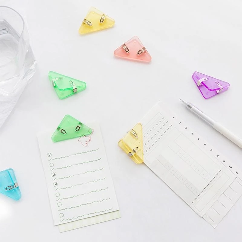 5 szt. Narożne spinacze do papieru, małe klipsy do dokumentów, uchwyt na notatki, trójkątne spinacze do papieru, 5 szt. trójkątnych narożnych spinaczy do dokumentów, klips do dokumentów N