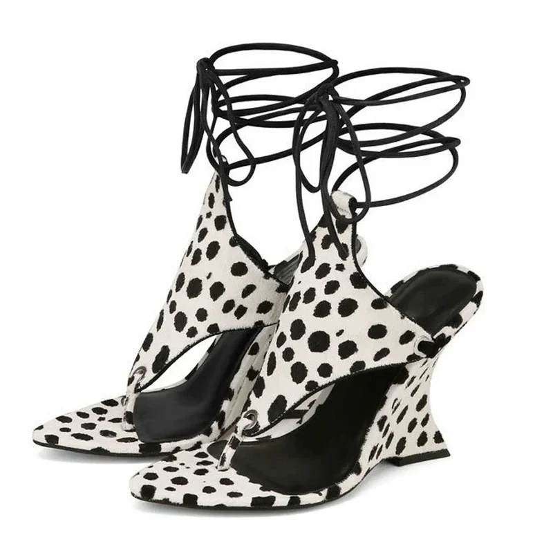 Spring Summer New Women Sandals Fashion Wedges Peep Toe Cross-tied Femme High-heeled Sandals Party Dress Versatile Lady Shoes