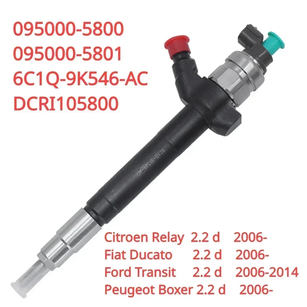 095000-5801 095000-5800 6C1Q-9K546-AC New Diesel Injector Nozzle For Ford Transit Jumper Boxer Fiat Ducato 2.2 TDCI 2006 ON Hot