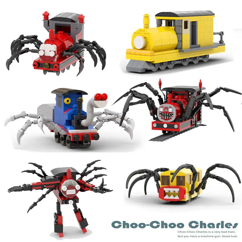 

New Choo-Choo Charles Building Blocks Large Horror Game Anime Spider Train Animal Doll Building Blocks Children's Model Toy Gift