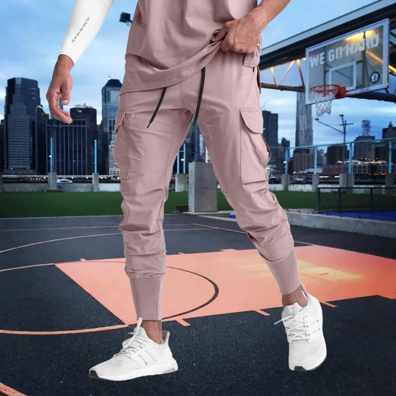 

New Men's Cargo Trousers Sport Pants Men Fitness Trousers Thin Loose Quick-Drying Stretchy sweatpants Running Training Pants