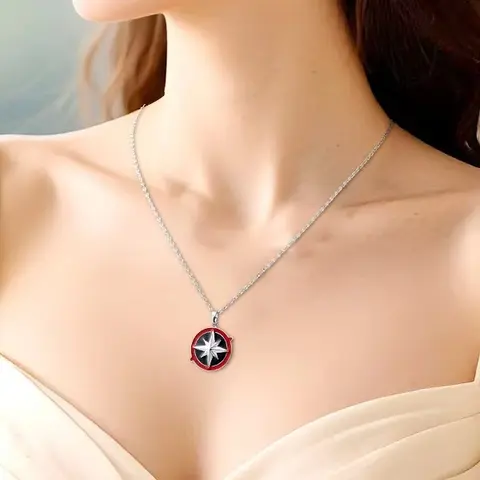 KPOP Acrylic Necklace Skz Fluorescent Rod Inspired Compass Pendant Necklace