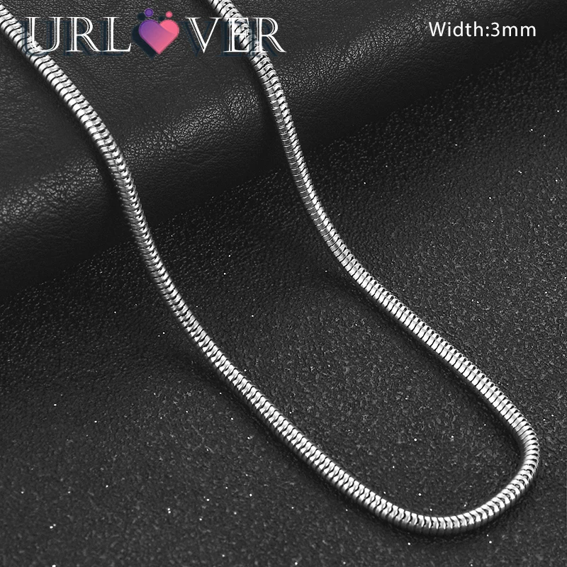 1/2/3mm 925 Sterling Silver Necklace High Quality Round Snake Chain Jewelry for Men Women 16-30 inches Necklaces Wholesale