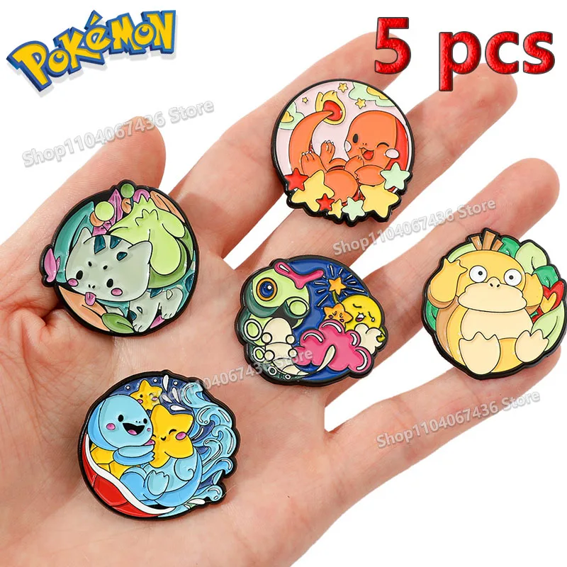 1set  Anime Pokemon Gengar Enamel Pins Cute Funny Kawaii Backpack Hat Pines  Accessories for Women Man Jewelry Decoration Gift