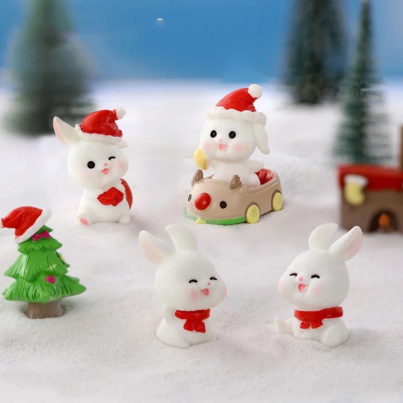 تمثال مصغر احتفالي ديكور المناظر الطبيعية الصغيرة عيد الميلاد الراتنج زخرفة الراتنج عيد الميلاد زخرفة صغيرة لعيد الميلاد