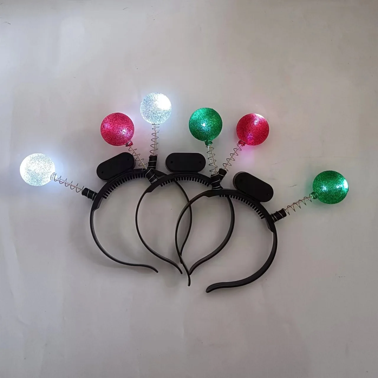 10pcs LED Silver Antenna Headband Light Up Alien Head Bopper Balls Glowing Headpiece Party  Costume  Favor     Wedding Festival