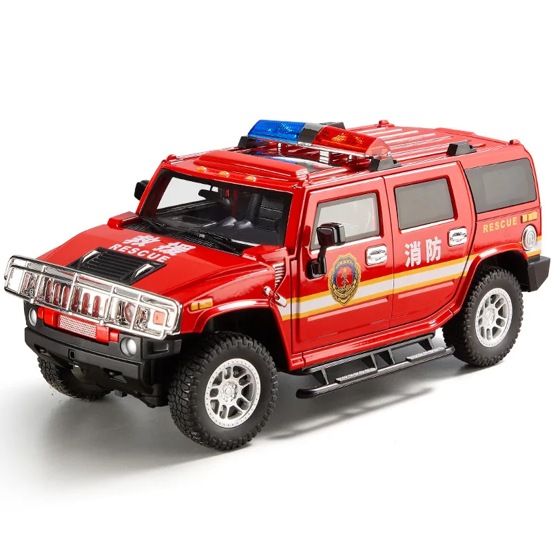 

1:18 Hummer H2 SUV, модель автомобиля из сплава, литой под давлением металлический внедорожник, модель автомобиля, звуковая и световая имитация, детская игрушка в подарок