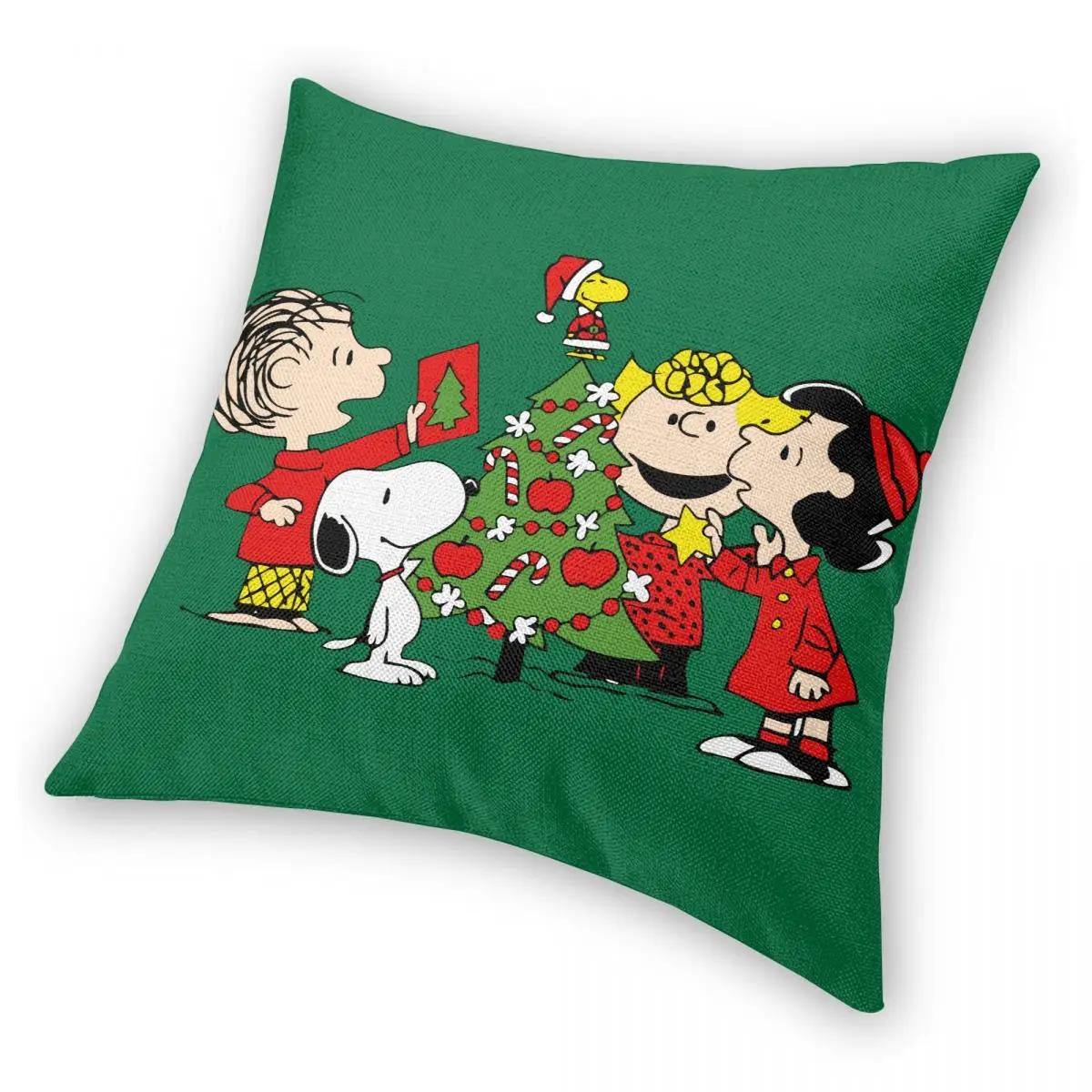 الفول السوداني عيد الميلاد مجموعة سنوبي المخدة المطبوعة غطاء وسادة بوليستر زينة كيس وسادة غطاء المنزل مربع 45X45cm