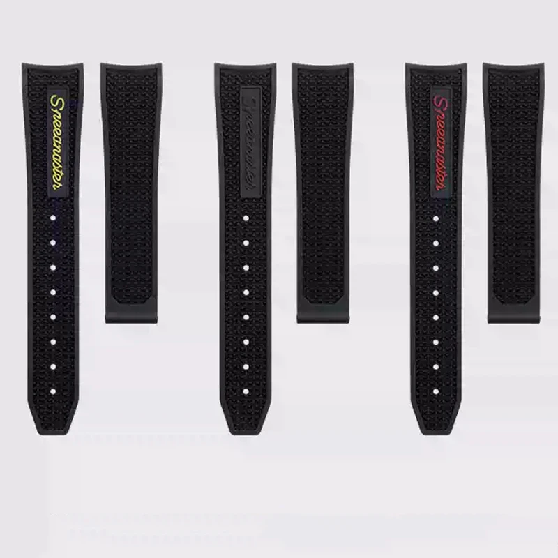 

Natural Rubber 22mmWatchband for Omega Speedmaster Seamaster 300 Soft Silicone Moonwatch S Watch Strap Men