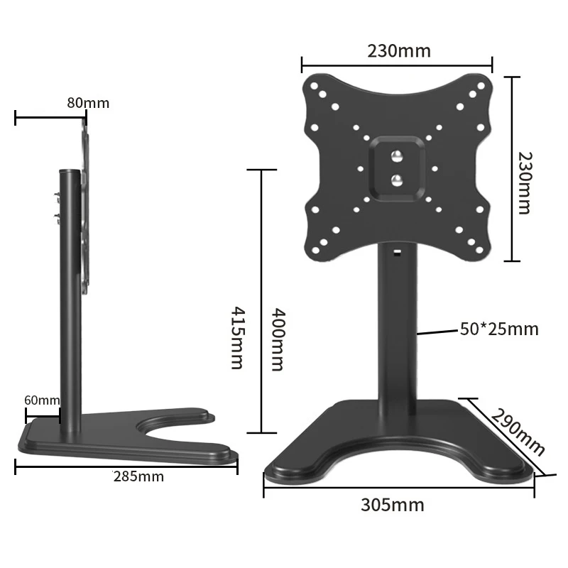 Height-Adjustable Monitor Stand 14-35'' for Desktop Computer, Anti-Slip PC Screen Holder Bracket 75*75 100*100 200*100 180*180