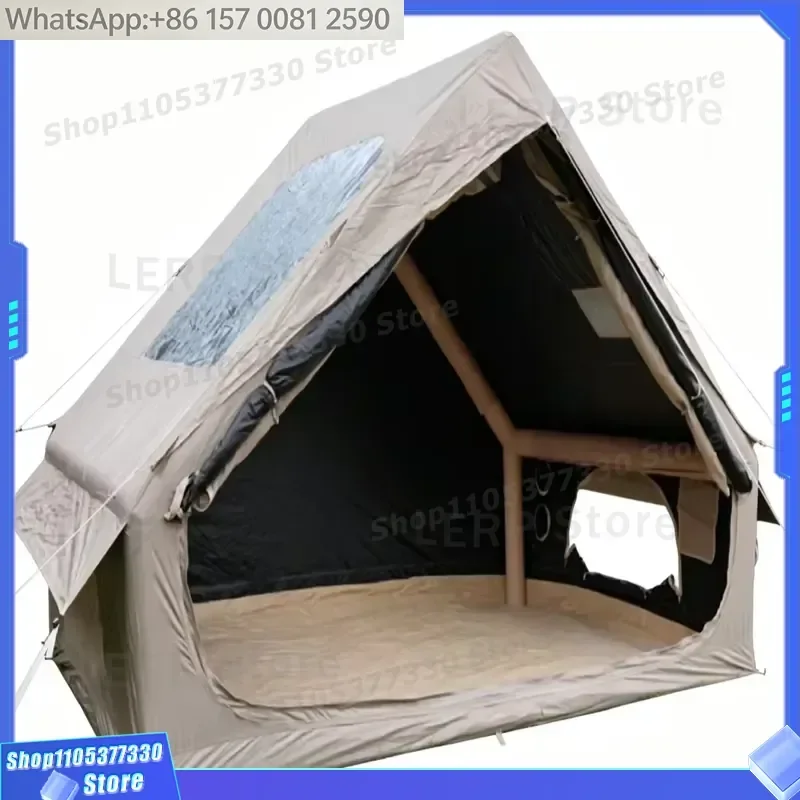 300D Black Coated Oxford Inflatable Triangle Tent 3*2.1*2m Waterproof Windproof PVC Air Column Camping Tent With PE Ground