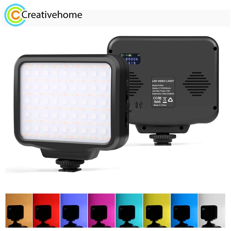 PULUZ On-Camera Photography LED Light 2500-9900K RGB Full Color Beauty Fill Light 21 Kinds Effect Mode 5200mAh Battery