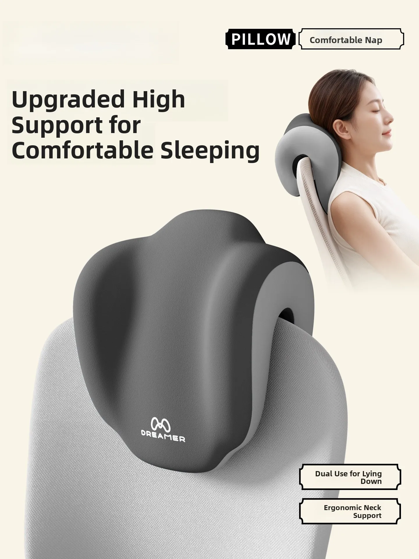 Zhimengren Office Chair Neck Pillow Computer Chair High Headrest Desk Nap Sleeping Aid Workstation Backrest Cushion