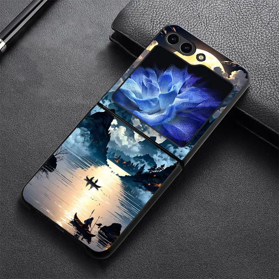 Mountains Waters Art Case for Samsung Galaxy Z Flip 8 Flip6 Flip7 FE Flip5 Flip4 Z Flip 7 6 5 4 3 Flip3 Phone Cover