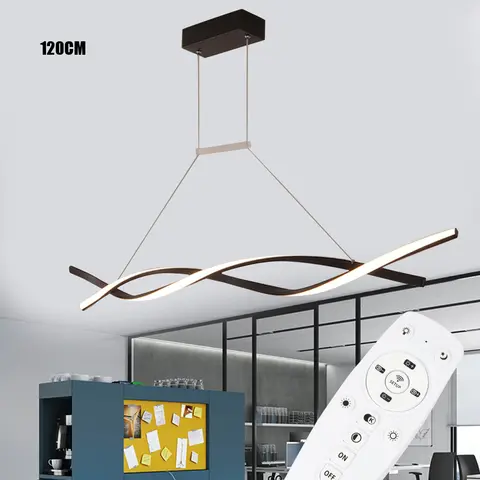 Modern LED-hänglampa för restaurang - taklampa - svart (110v 120cm steglös dimning + fjärrkontroll) 8 best sales modern LED-pendellampa - №2