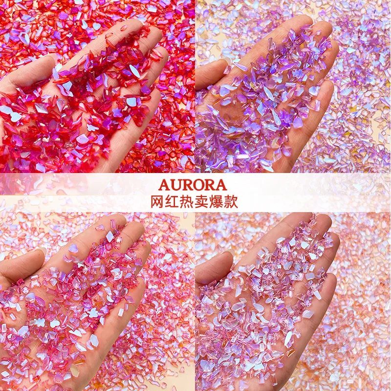 Aurora Cristal Prego Rhinestone Jóias, Mix Tamanho AB Vidro, Flatback Gems Pedra, 3D Peças de Decoração, Manicure Acessórios, 20Pcs