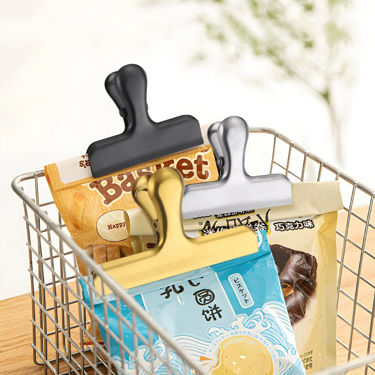 10pcs Bag Clip, Heavy Duty Stainless Steel Chip Clip Suitable for Kitchen Office Sealed Coffee Bag, Paper, School Stationery
