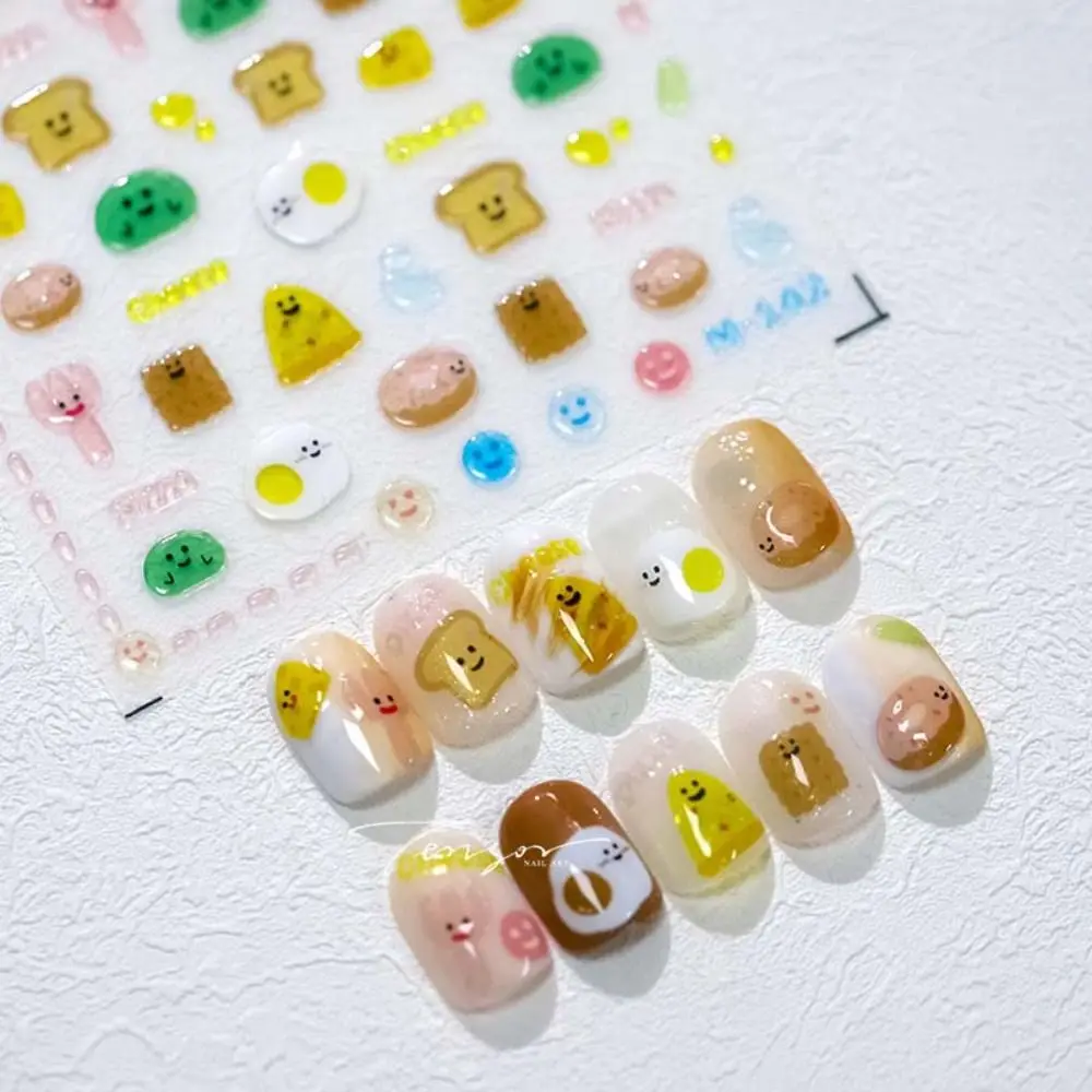 

Cute Jelly Bean Nail Stickers 5D Embossed Alphabet Colourful Stickers Funny Adheisve Nail DIY Stickers Accessories