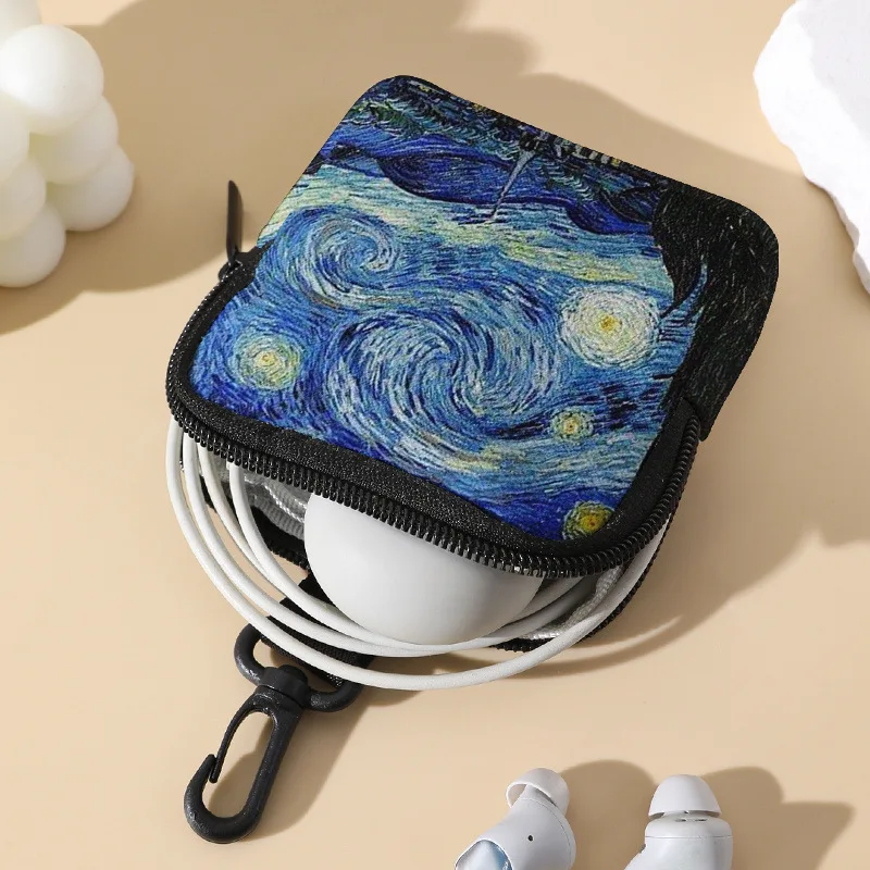 محفظة نقود معدنية مطبوعة رقمية، هدية عصرية للاستخدام اليومي، تخزين العناصر الصغيرة للنساء