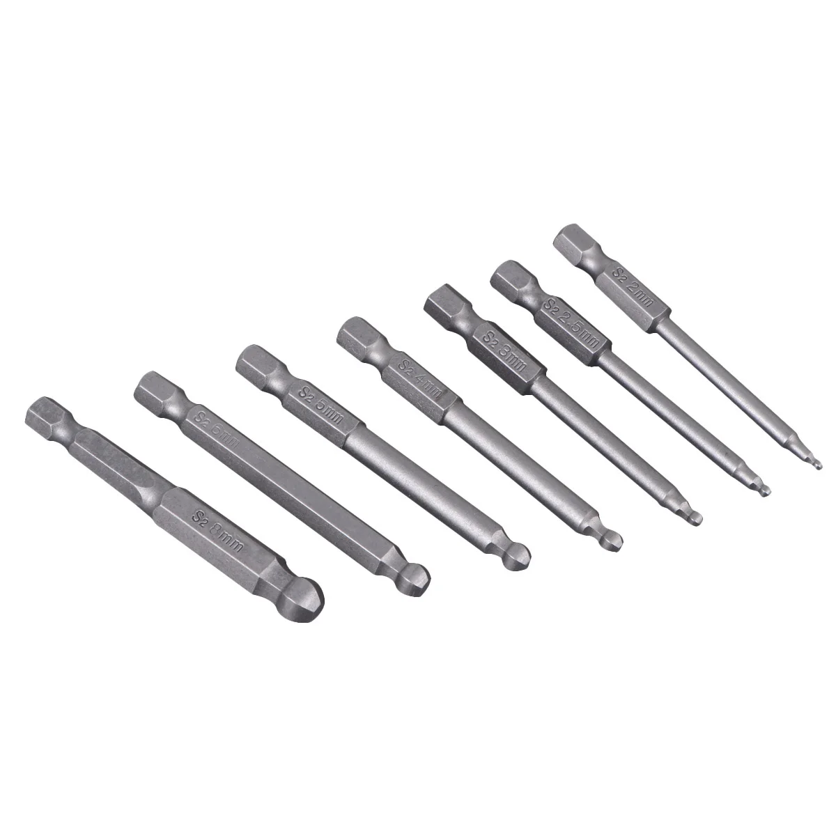 

7Pcs Ball End Screwdriver Bits Set Premium Alloy Steel Strong Magnetic Hex Shank for Various Drill Drivers Repair Kits