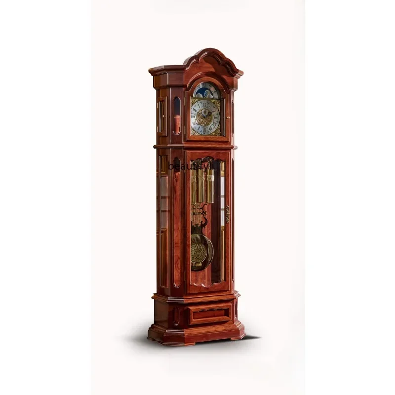 Chinese Style Rosewood European Style Living Room Villa Mechanical Retro Vertical Solid Wood Large Pendulum Clock