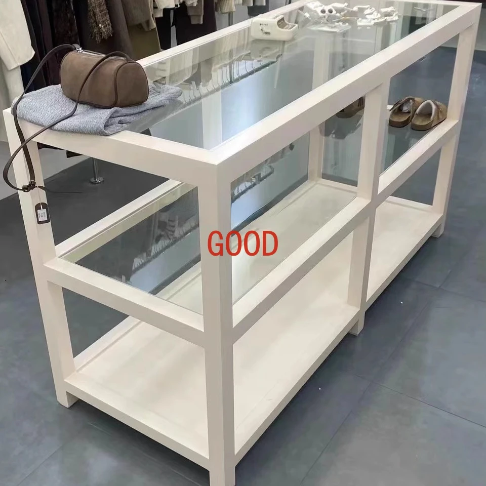 Clothing Store Middle Island Table Ornament Display Cabinet Clothing Display Table Retro Style Display Cabinet