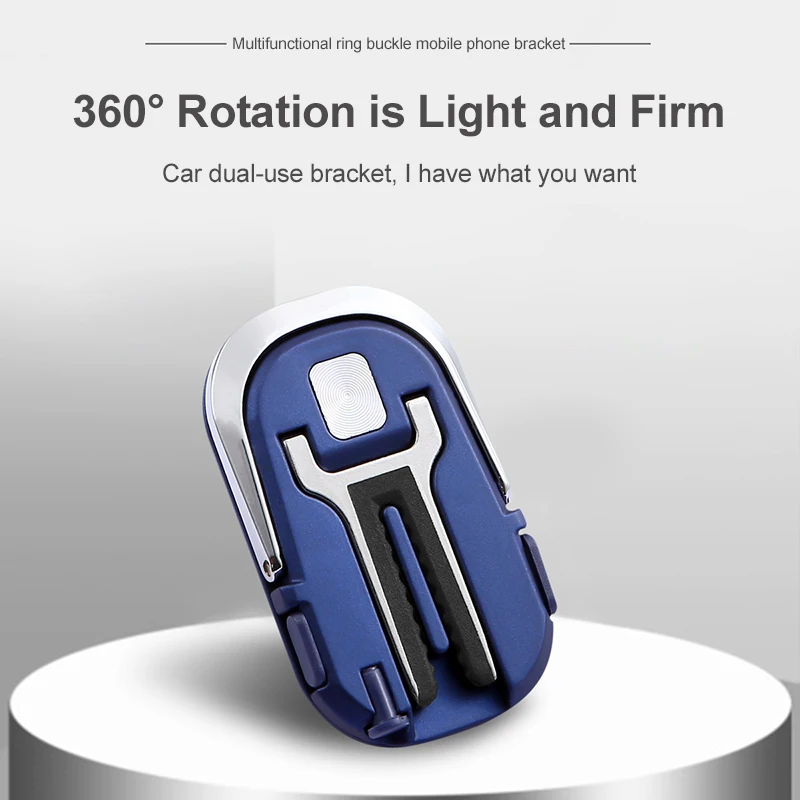 Soporte de teléfono para coche 2 en 1, anillo de navegación de salida de aire, hebilla de anillo multifunción, soporte ovalado
