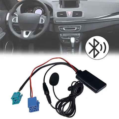 Biurlink carro módulo bluetooth adaptador aux microfone handsfree mini iso 6pin cabo aux para renault atualização rádio