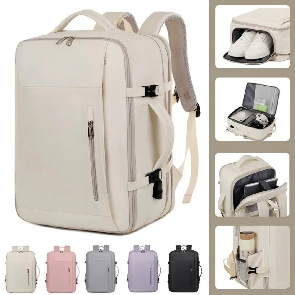 

Расширяемый дорожный рюкзак унисекс, Оксфорд, большая вместительная сумка для ноутбука, водонепроницаемые вакуумные дорожные сумки с несколькими карманами для поездок на работу